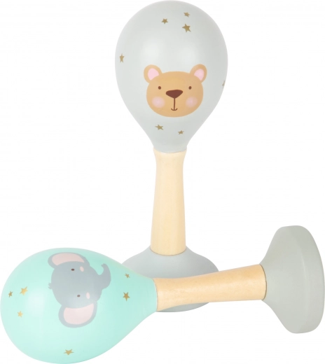 small foot Houten sambaballen set Pastel, 2 stuks
