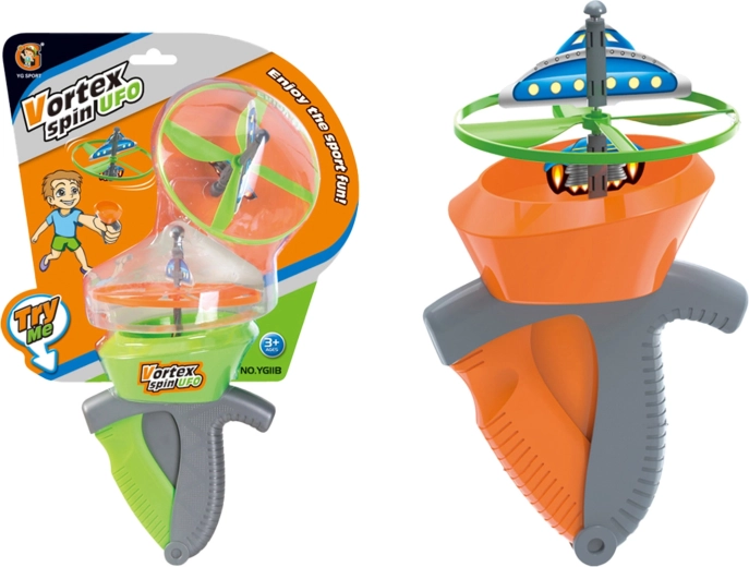 Vortex Spin UFO vliegende schijf met lanceerder
