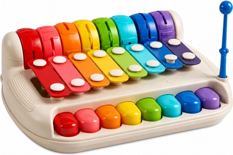 Twee instrumenten in één: xylofoon en piano