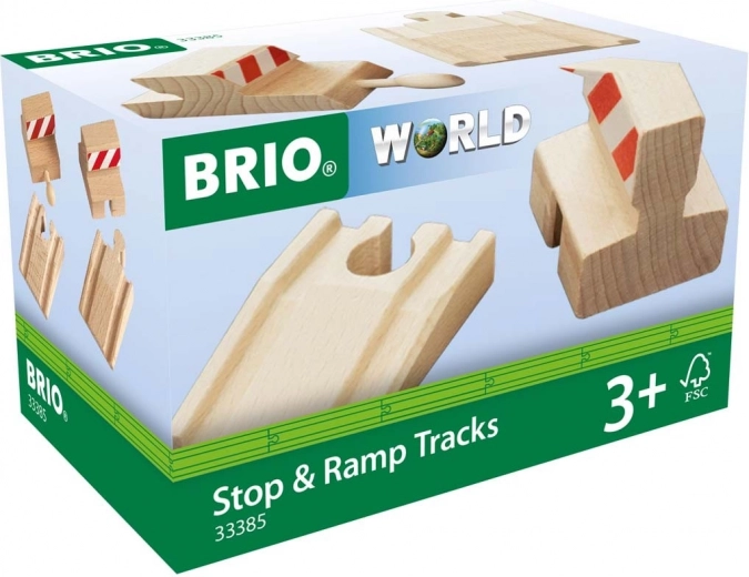 Brio stop- en oprijsporen – eindrails en oprijhellingen voor houten treinbaan