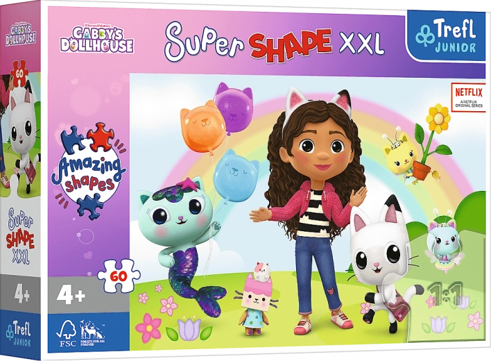Puzzel XXL Met Blije Vrienden van Gabi - Gabi's Kattenhuisje