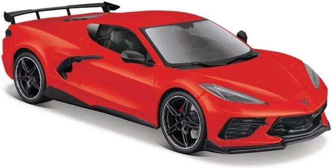 Gemonteerd model Chevrolet Corvette 1/24 rood