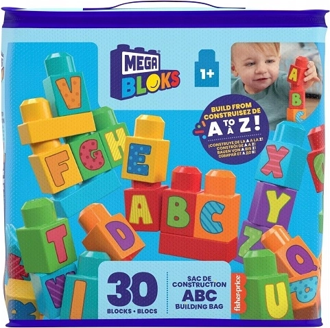 Mega Bloks First Builders ABC kleurrijke blokken met letters in tas