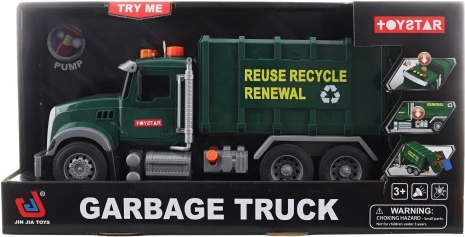 Vuilniswagen op batterijen met werkende container