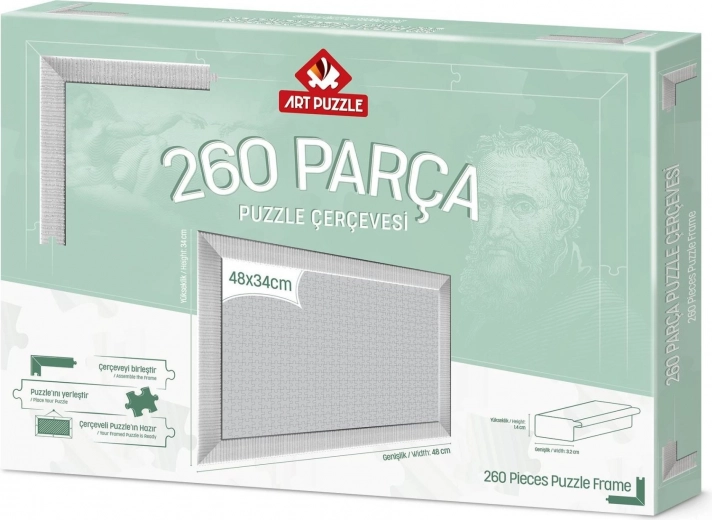 Puzzelrand 48x34 cm wit