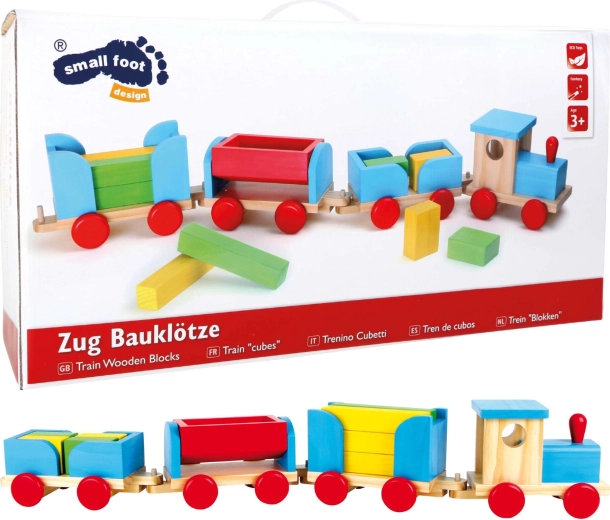 Small Foot houten kleurrijke trein met blokken