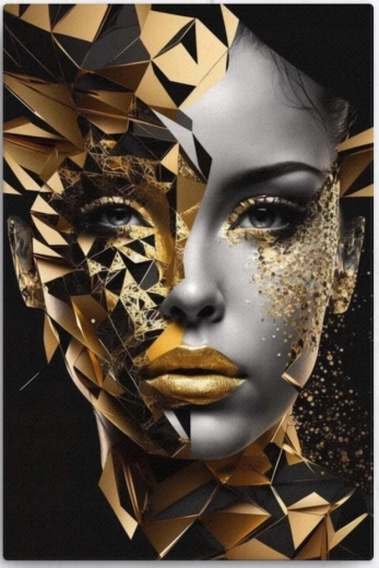 Norimpex diamant schilderen vrouw in goud 30 × 40 cm