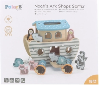Houten inlegpuzzel Noachs Ark – trekspeelgoed voor kinderen 18m+