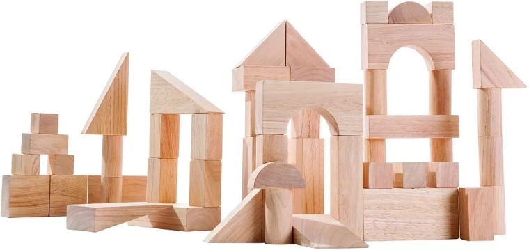 PlanToys natuurlijke houten bouwset 50 delen