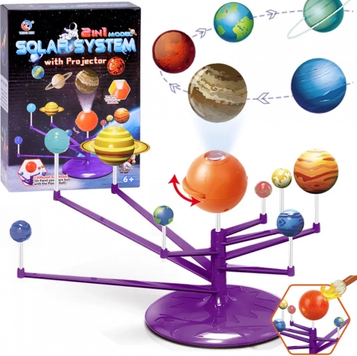 Educatieve set model Zonnesysteem en projector