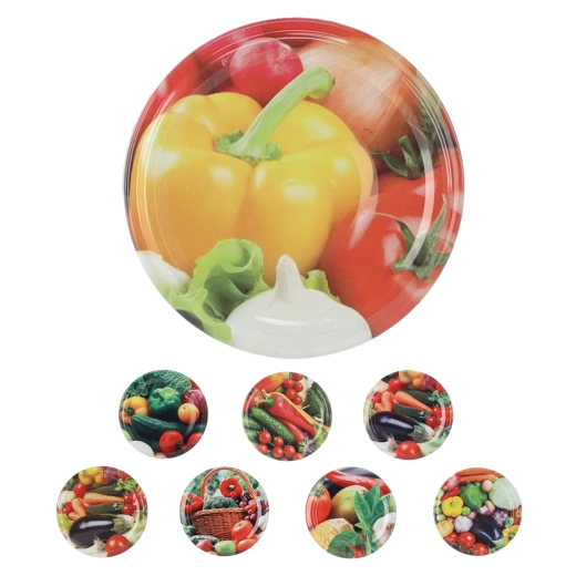 Inmaakdeksel twist-off FI 66 met groentemotief – mix van designs (1250 stuks)