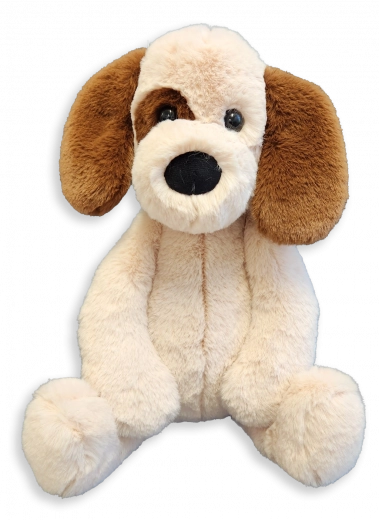 Gevlekte pluchen hond