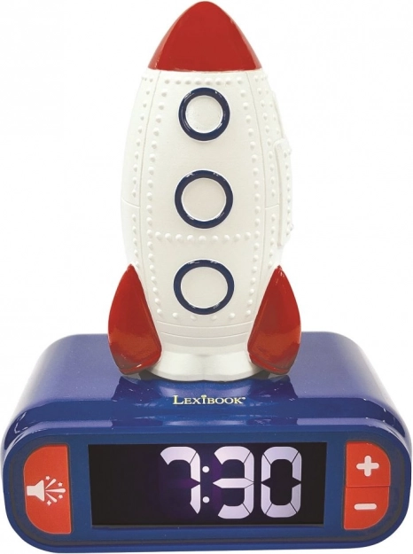 Kinderwekker met 3D-nachtlampje Raket