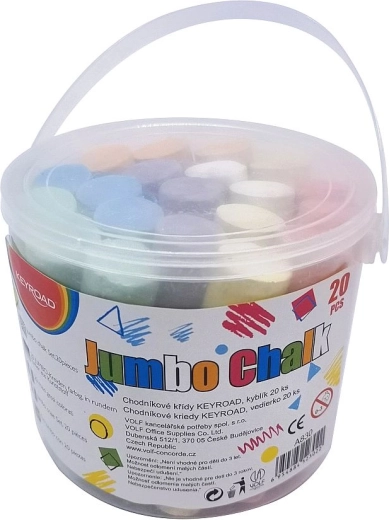 Keyroad stoepkrijt Jumbo, emmer 20 stuks