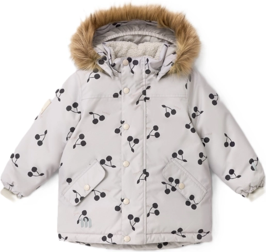 Leokid winterparka Tully Silver Cloud Cherries maat 104