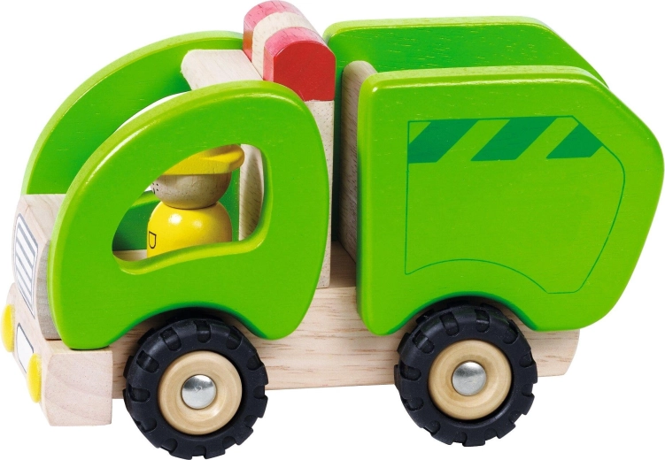Houten vuilniswagen - 1 stuk