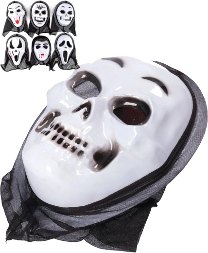 Carnavals-halloweenmasker geest met capuchon - 1 stuk
