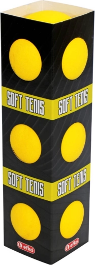 Schuimballen voor softtennis EFKO geel 6,5 cm (3 stuks)
