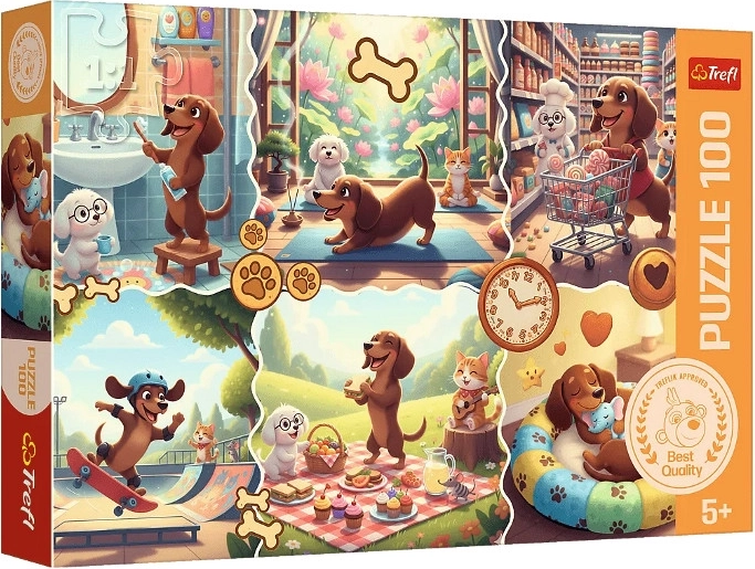 Puzzel 100 stukjes Lange dag van de teckel
