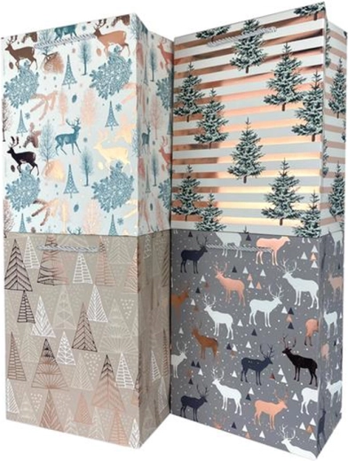 Papieren cadeautas TORO kerst 40 × 30 × 12 cm, mix motieven