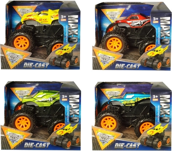 Metalen terreinwagen met vliegwielaandrijving