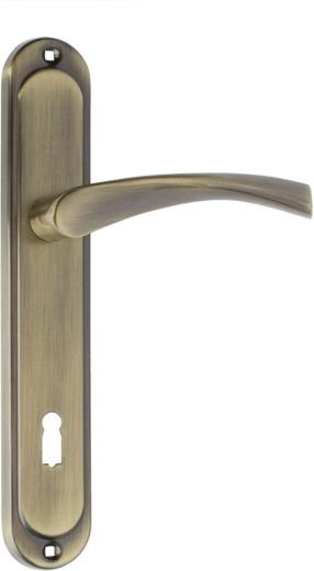 Deurbeslag ATENA met sleutelgarnituur 90 mm, patina