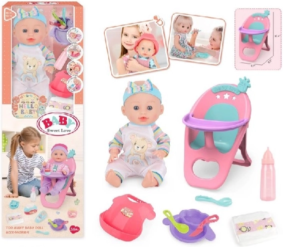 Baby Sweet Love babypop met voedingsset