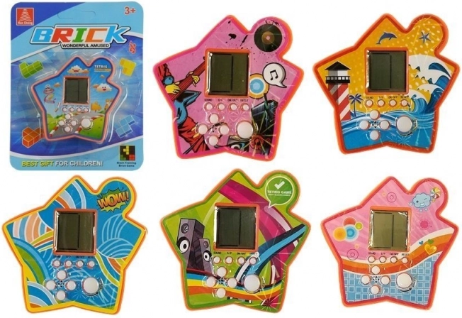 Pocket elektronische Tetris-spel in de vorm van een ster – oranje