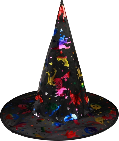 Heksenhoed met holografische patronen