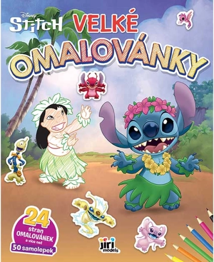 Grote kleurplaten Lilo & Stitch met stickers
