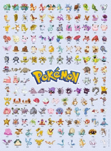 Puzzel van de eerste 151 Pokémon 500 stukjes