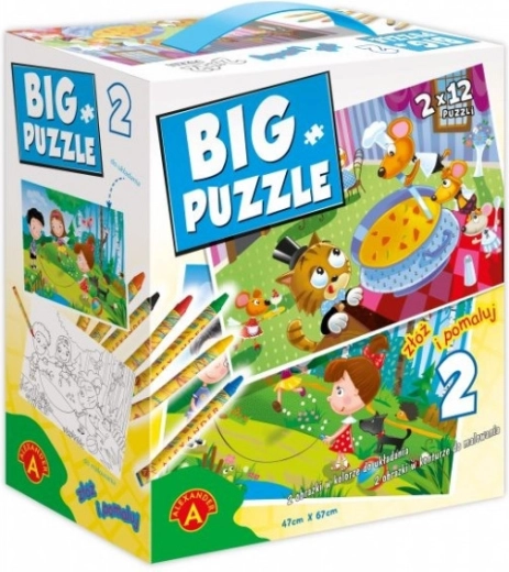 Alexander Big Puzzle 2 – touwtje springen en restaurant, dubbelzijdige puzzels voor kinderen