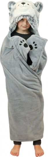 Cozy Noxxiez warme deken met capuchon Husky