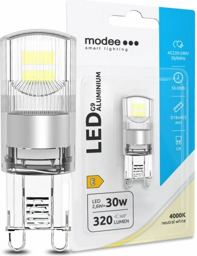Modee LED-lamp G9 aluminium 2,6 W neutraal wit