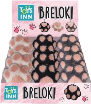Pluizige sleutelhanger in de vorm van een pootje – mix van 3 ontwerpen - 1 stuk