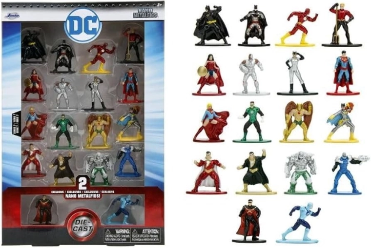 Metalen verzamelfiguren DC – set van 18 stuks, serie 7 (schaal 1:65)