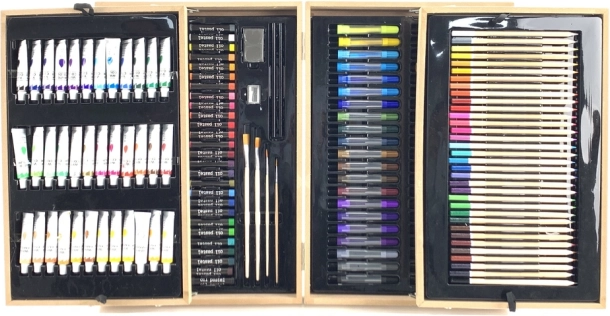 Professionele kunstset in houten koffer, 174 delig