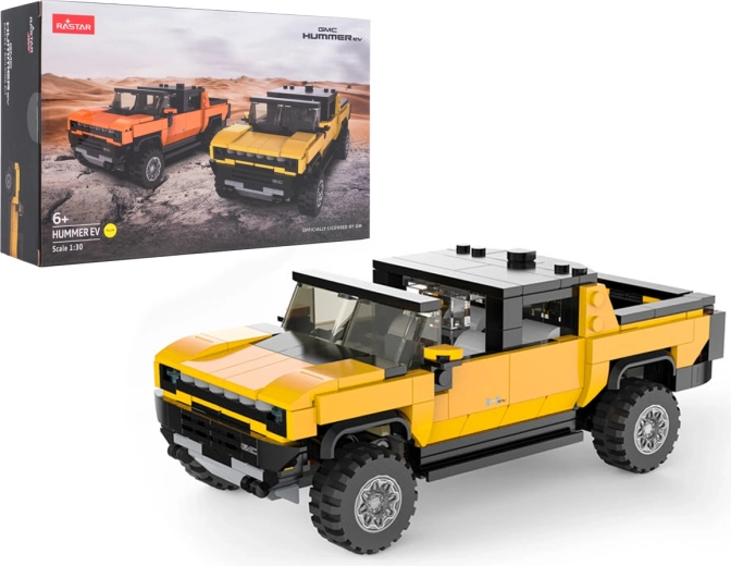 Bouwset van het Hummer EV-model RASTAR op schaal 1:30 – Geel