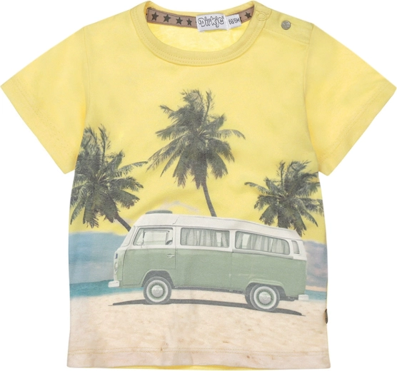 Kinder T-shirt met palmboomprint geel