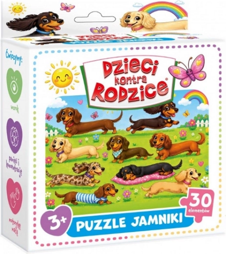 Kinderen versus ouders Puzzel Teckels