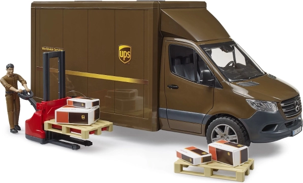 UPS Bruder MB Sprinter bestelwagen met figuur en accessoires