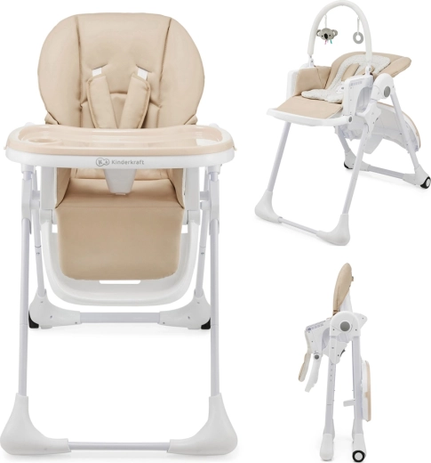 Kinderkraft kinderstoel en wipstoeltje Tummie 2-in-1 beige