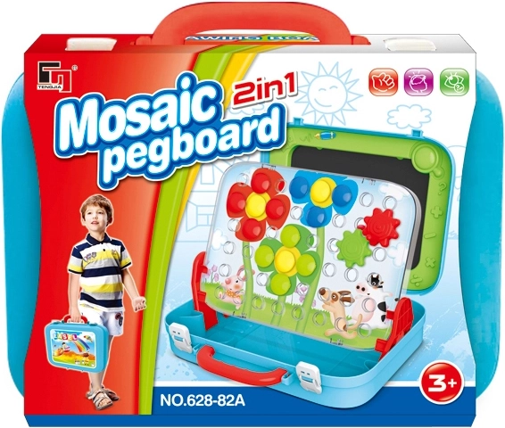 Mozaïek met ondergrond in een koffertje