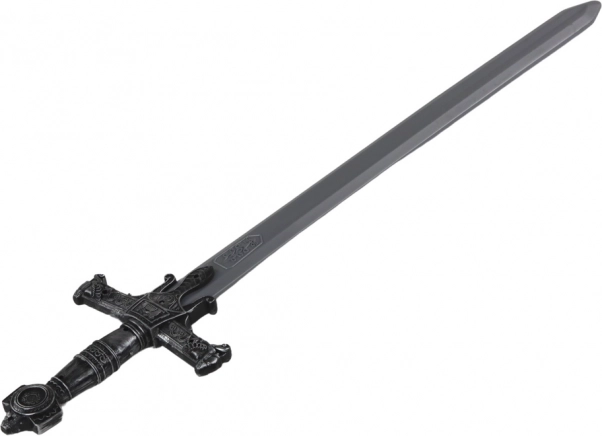 Plastic oorlogszwaard met versierde handgreep en geluiden 80 cm