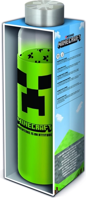 Glazen fles met hoes MINECRAFT 585 ml