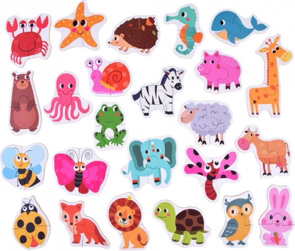 Kleurrijke dierenpuzzel voor kinderen – 24 stukjes