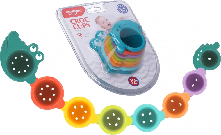 Bekers met krokodillenmotief – set van 8 stuks