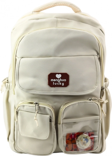 Stedelijke schoolrugzak met capibara beige