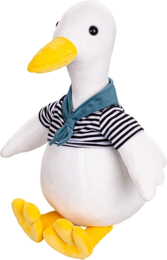 Pluchen eend in zeemansoutfit 50 cm
