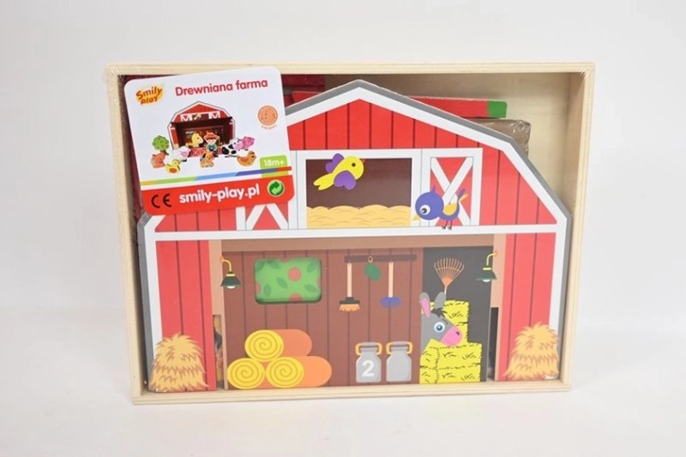SmilyPlay houten boerderij met schuur en figuurtjes